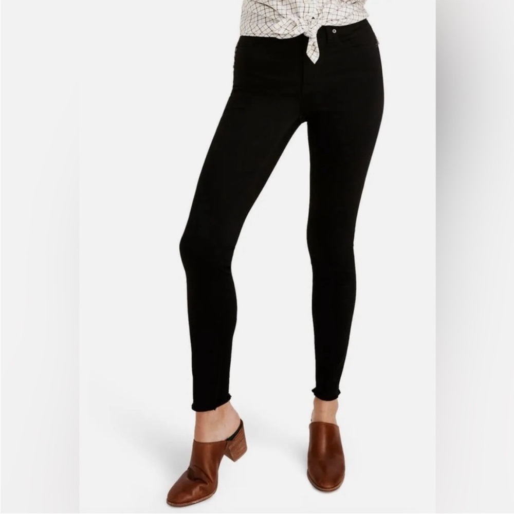 Madewell 9" High-Rise Denim Skinny Jeans Black Cotton Stretch Size 32